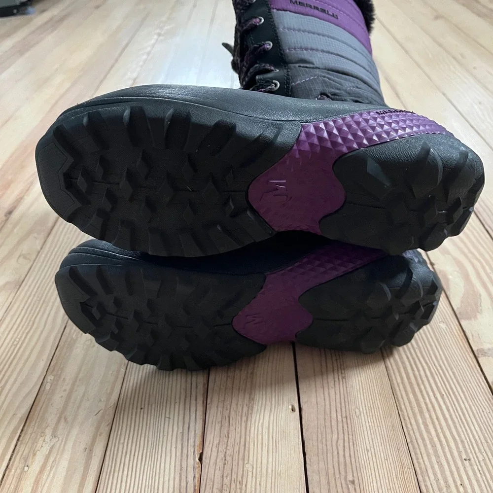 Merrell Winterbelle Waterproof Boots Womens 6.5‎ Black Purple Insulated J68114